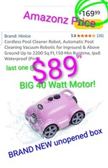 Robotic Pool Cleaner🌞 Automatic Pool Vac☀️ Cordless Pool Vacuum🌴 BIG 40w Motor