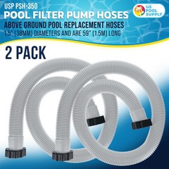 U.S. Pool Supply Above Ground Pool Hose Replacement 1.5&Prime; Diameter x 59&Prime;, 2 Pack