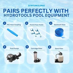 Pool Vacuum Hose 40 Foot Spiral Wound Swivel Cuff Kink Resistant Heavy Duty