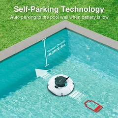 Winny Pool Cleaner Vacuum Above-ground Pool Cordless pool vacuum Robot 645 Sq.ft