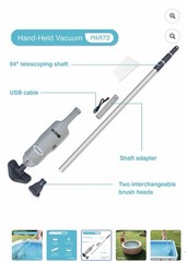 Intex Rechargeable Handheld Above Ground Pool Vacuum Cleaner W/2 Brush Heads New