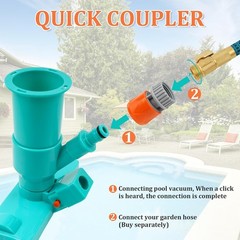 Efficient Portable Pool Cleaner – No Electricity Needed, 6 Sections of 56.5&Prime;