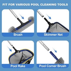 Poolvio 5-in-1 Pool Cleaning Kit – Includes Semi-Deep Skimmer Net, Aluminum L…
