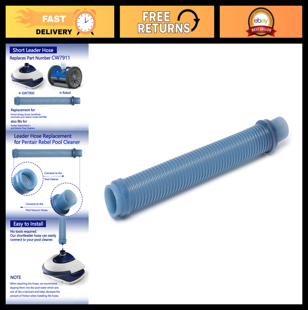 Short Leader Hose Replacement for Pool & Spa Automatic Cleaner – Fits Kreepy Kra