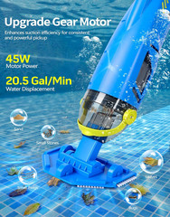 2026 Upgraded Cordless Pool Vacuum for Inground Pools | 20.5 GPM Powerful Suctio