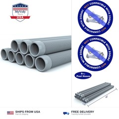 Poolvio Professional Swimming Pool Vacuum Cleaner Hose -1.5” 8 Piece Hoses fo…