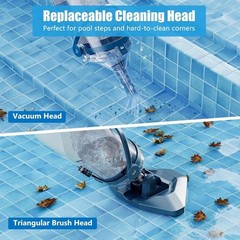 Complete Pool Cleaning Kit: Battery-Powered Vacuum with Telescopic Pole included