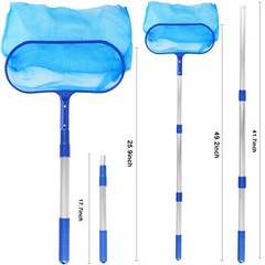 Swimming Pool Cleaning Net-Leaf Skimmer with Pole&Durable Mesh Bag for Debris Re