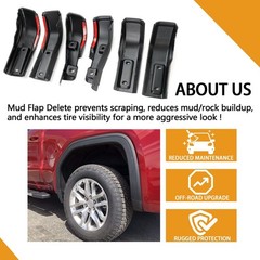 Mud Flap Delete Kit for 2019-2025 GMC Sierra 1500 2WD/4WD Front & Rear w/Screws