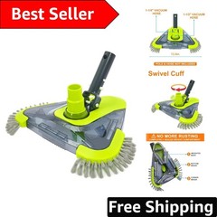 Vinyl Liner Safe Pool Vacuum Head with Corner Brush for Comprehensive Cleaning