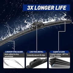 24&Prime; 20&Prime; 11&Prime; Front and Rear Windshield Wiper Blades for 2017-2023 For GMC Acadia