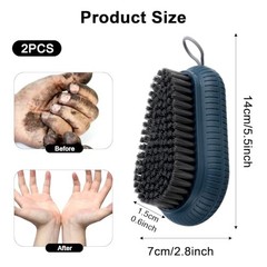 Heavy Duty Nail Brushes for Fingernails – 2 Pack with Hand Scrub Brush