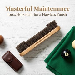 12 Inch Standard Pool Table Brush- Soft Horsehair Bristles Gently Clean Pool …
