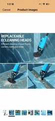 aaculpet Cordless Pool Vacuum 60 Min w/ Extension Pole & Filter Blue/Black