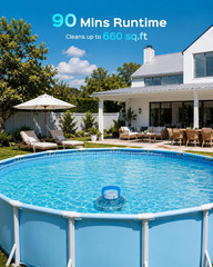 Cordless Pool Vacuum for above Ground Pool, Automatic Pool Cleaner Robot Cleanin