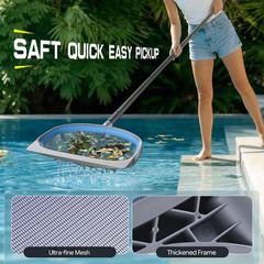 3-In-1 Deluxe Swimming Pool Cleaning Kit – Includes Pool Brush with Detachable S