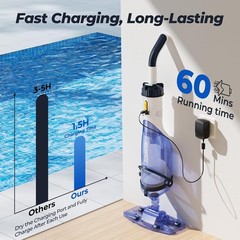 Pool Vacuum for Above Ground Pool, JESIMAIK 18.5 GPM Powerful Suction Handheld P
