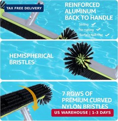 Sepetrel Deluxe Swimming Pool Cleaning Kit with 10.5&Prime; Aluminum Pole, Professiona
