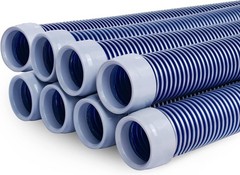 Automatic Pool Cleaner Hose 8 Pieces Flexible 26 Feet Gray Blue Polypropylene