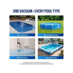 BIELMEIER Handheld Pool Vacuum with Telescopic Pole, Updated Swimming Pool Cl…