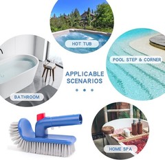 Durable Rotating Pool Brush with Hand Protection for Effortless Maintenance