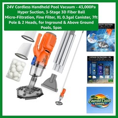 Ultimate Cordless Pool Vacuum – 3D Filtration, 0.3gal Canister & Waterproof