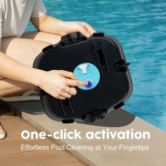 Robotic Pool Cleaner, Cordless Pool Vacuum with Powerful Suction