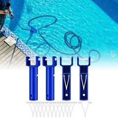 4Pcs Pool Vacuum Head Handle Durable Portable Pool V Shape Clip Brush Head
