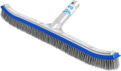 Heavy Duty Pool Brush – 18-Inch Extra-Wide Metal Brush Head with Stainless Steel