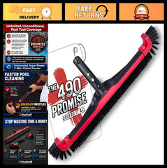 22&Prime; Pool Brush & Algae Scrubber for Walls & Steps – Heavy Duty Cleaning Tool