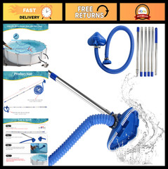 Pool Vacuum Cleaner for Above & In-Ground Pools, Flexible Hose & Extendable Rods