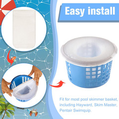 100 Pack Pool Skimmer Socks Filter Saver for Pool Filters