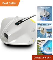 Dual-Layer Filtration Robotic Pool Vacuum with 40W Suction and Auto Park Feature