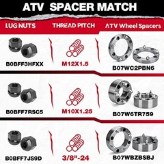 KSP 3/8&Prime;-24 Open Lug Nuts for ATV UTV Studs, 17mm Hex 3/8&Prime;-24-Hex 17mm Black