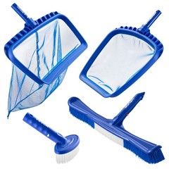 VEVOR Swimming Pool Cleaing Kit with Leaf Skimmer Bag Rake Nets & 2 Brush Heads
