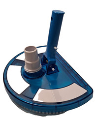 USP Pool Vacuum Brush Head Curved Half Moon Body 10×7&Prime; Swivel Connect VH-709