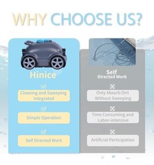 Hinice Cordless Robotic Pool Cleaner,Automatic Pool Vacuum Robot up to 2153 sqft