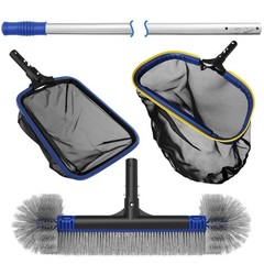 Poolvio 5-in-1 Pool Cleaning Kit – Includes Semi-Deep Skimmer Net, Aluminum L…