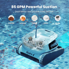 Poolmate Hydro 4 Pool Robot Cleaner for Inground & above Ground Pools | Floor, W