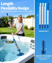 Aspiradora Spa Piscina Inalámbrica 15.8 GPM Recargable 90 Min Sensor Agua, Nuevo