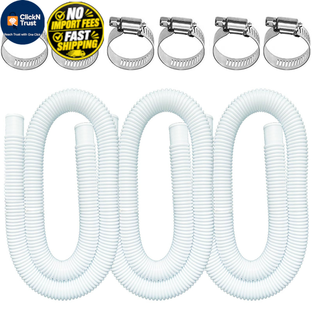 Pool Hoses for Above Ground Pools, 3 Pack 1.25 x 59 Inch Filter White