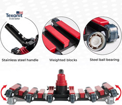 Commercial Grade Pool Vacuum Head with Wheels,14&Prime; Extra-Wide & Weighted Flexible