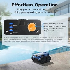 Robotic Pool Cleaner Cordless Vacuum Automatic Robot 2150 Sq.ft 180min Runtime
