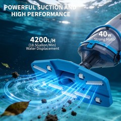 GarveeLife Pool Vacuum for Above Ground Pool, Upgraded 13.4&Prime; Wide Head & Telesco
