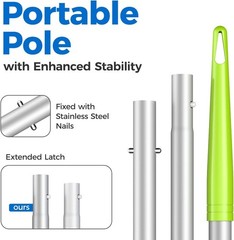 Swimming Pool Skimmer Net 57 inches, Leaf Rake Net with 4 Section Telescopic …
