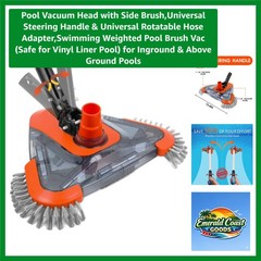 Universal Steering Pool Vacuum with Side Brush for All Inground & Above Pools