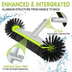 HeavyDuty Pool Brush 17.5 Inch Aluminum 7 Rows Nylon Bristles for Pool Walls Ti