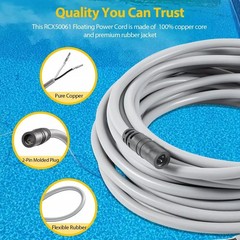 RCX50061 Floating Power Cord Assembly for Hayward SharkVAC XL/TigerShark/Plus/QC
