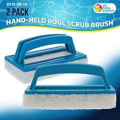 U.S. Pool Supply Hand-Held Scrub Brush 2 Pack – Pool Tile, Grout & Spa Cleaner