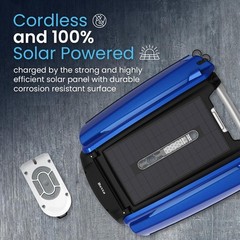 Solar Powered Robotic Pool Skimmer, Automatic Cleaner, 24/7 Battery, Blue